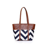 Chevron Tote Bag T-1 Brown for Women in Pakistan – Nayab Khatoon