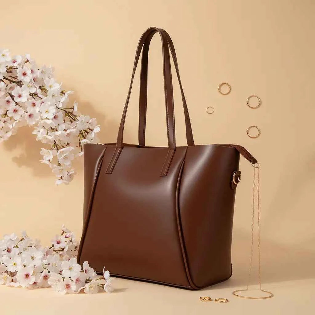 Zarya Dark Brown Tote Bag for Women