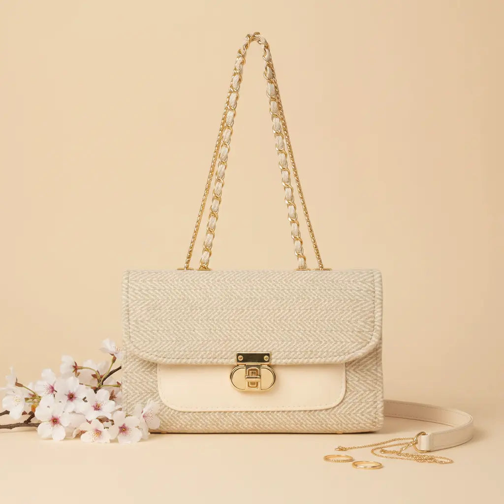Denim Luxe Chain Bag for Women – Adjustable Strap, Front Pocket, Stylish Hand & Shoulder Carry skin