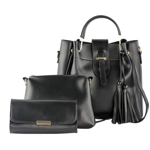 Elegant 3-Piece Blue Handbag Set - Stylish Tote, Shoulder Bag