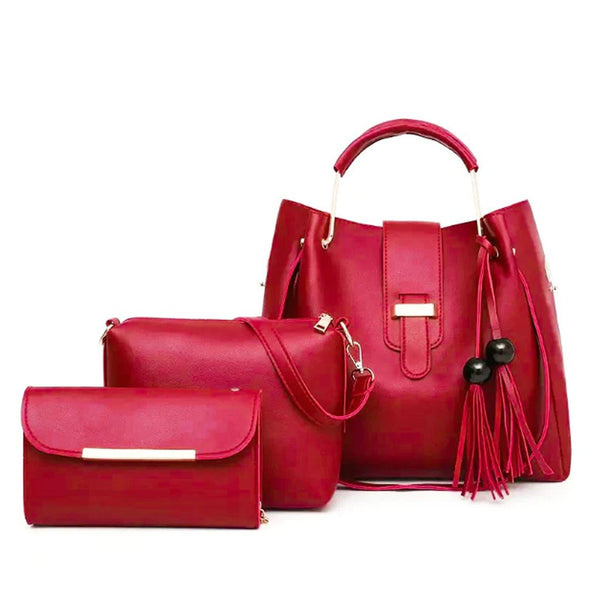 Elegant 3-Piece Blue Handbag Set - Stylish Tote, Shoulder Bag