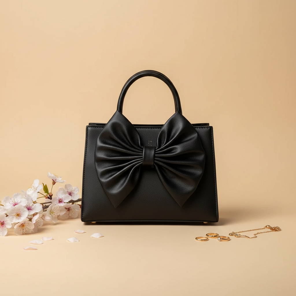 Fleur Bow Black Handbag for Women in Pakistan – Nayab Khatoon