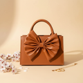 Fleur Bow Camel Handbag for Women in Pakistan – Nayab Khatoon