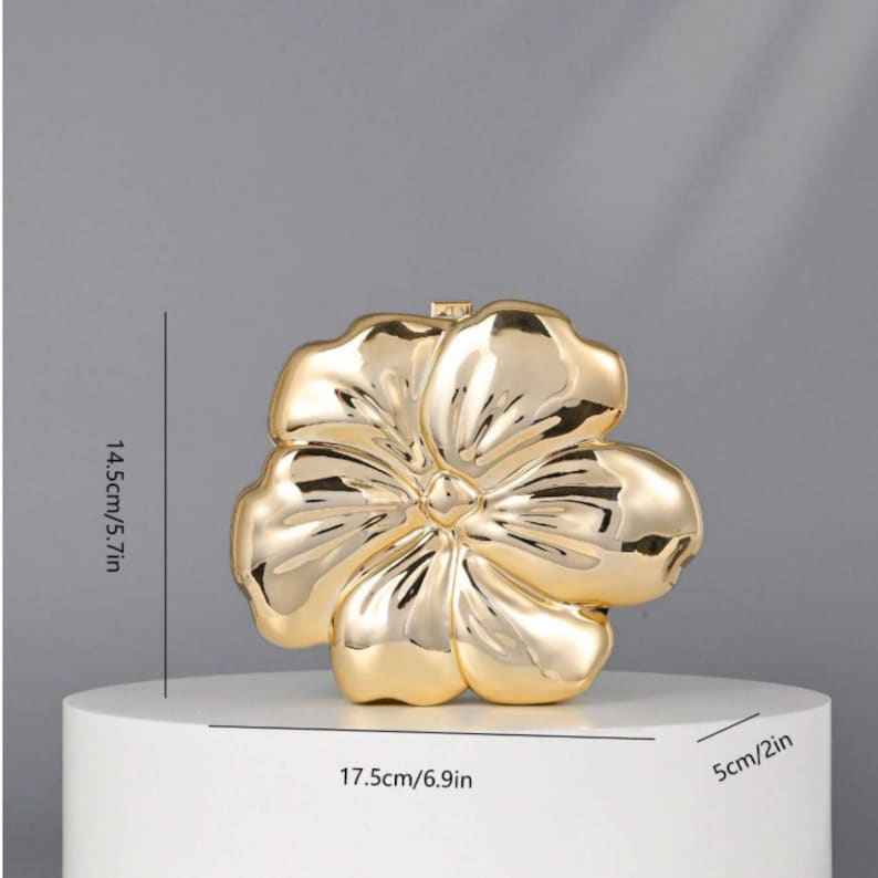 Rosegold Petal Clutch — Luxury Flower Shape Evening Bag