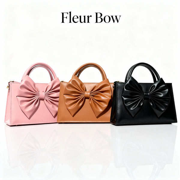 Fleur Bow Handbag for Women in Pakistan | PU Leather – Nayab Khatoon