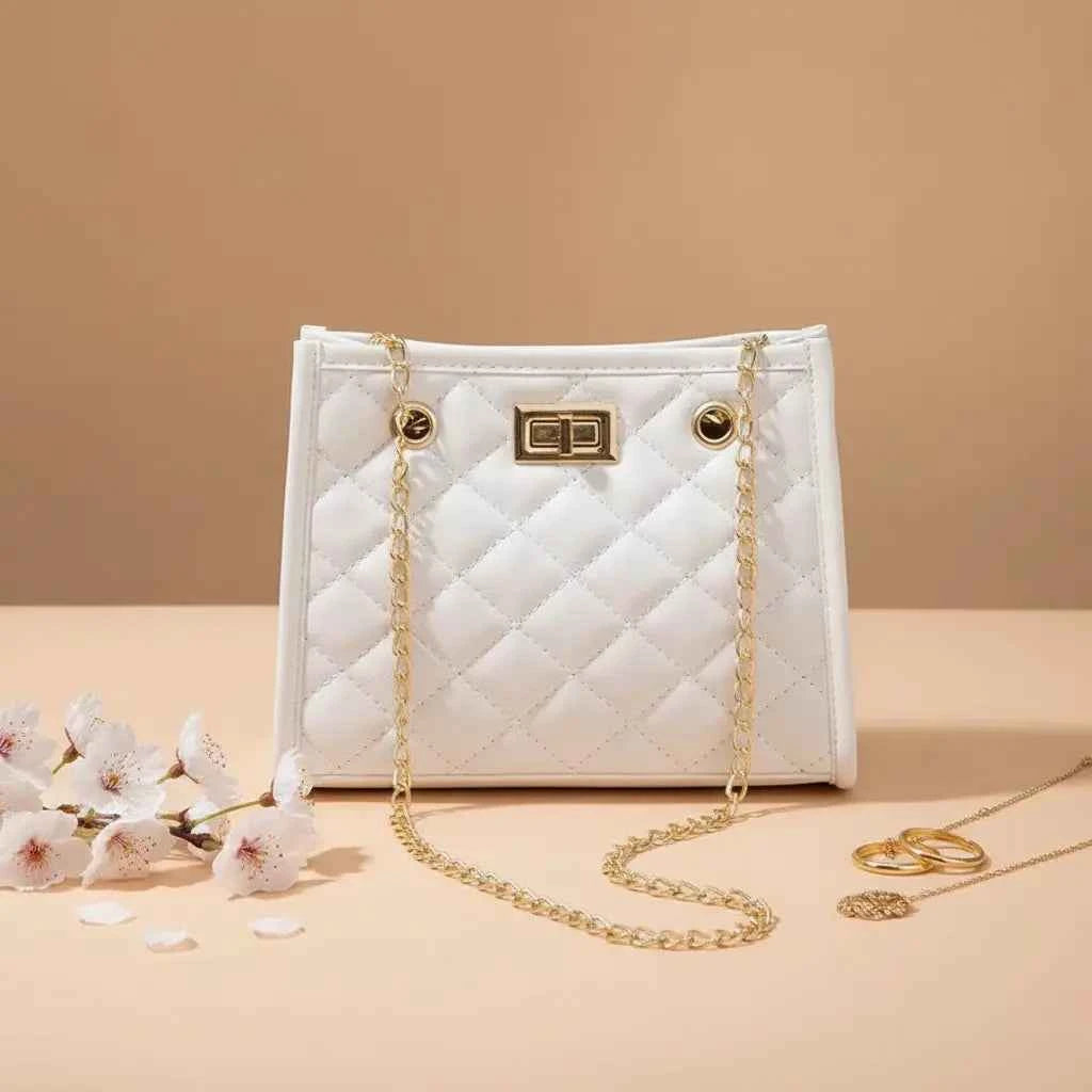 Laila Mini Chain Satchel white