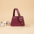 Mehak Pearl Bag – Elegant White Mini Handbag for Women Maroon