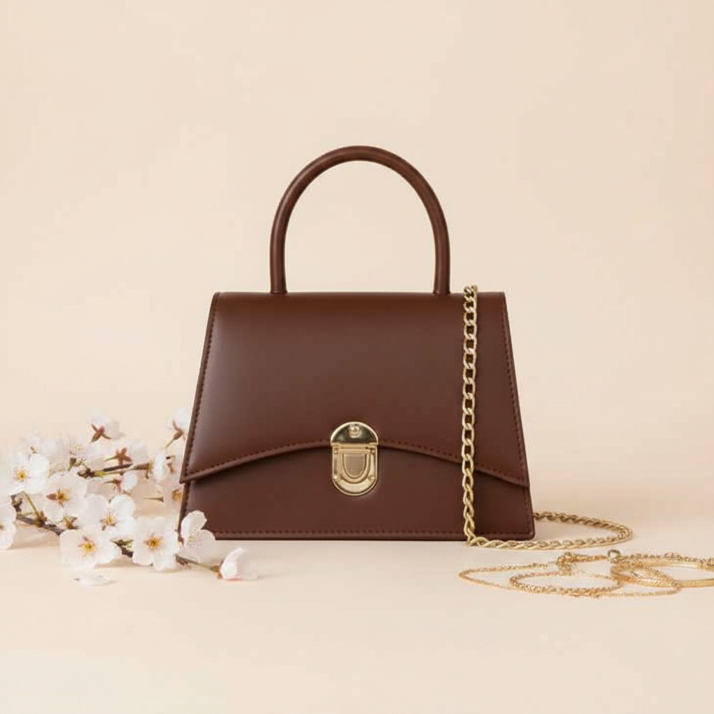 Mira Brown Handbag – Elegant Chain Shoulder Bag for Women