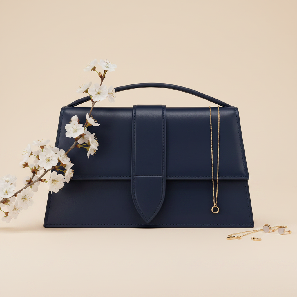 Nilofer-Navy Blue Handbag for Women | Elegant Bag – Nayab Khatoon
