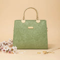 Noir Flora Green – Gold Handle Tote Handbag for Women – Nayab Khatoon