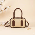 Noor Classic Handbag – Elegant Beige Top Handle Bag with Long Strap for Girls Brown