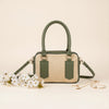 Noor Classic Handbag – Elegant Beige Top Handle Bag with Long Strap for Girls Green
