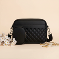 Quilted Black Crossbody Bag with Coin Pocket | Nayab Khatoon