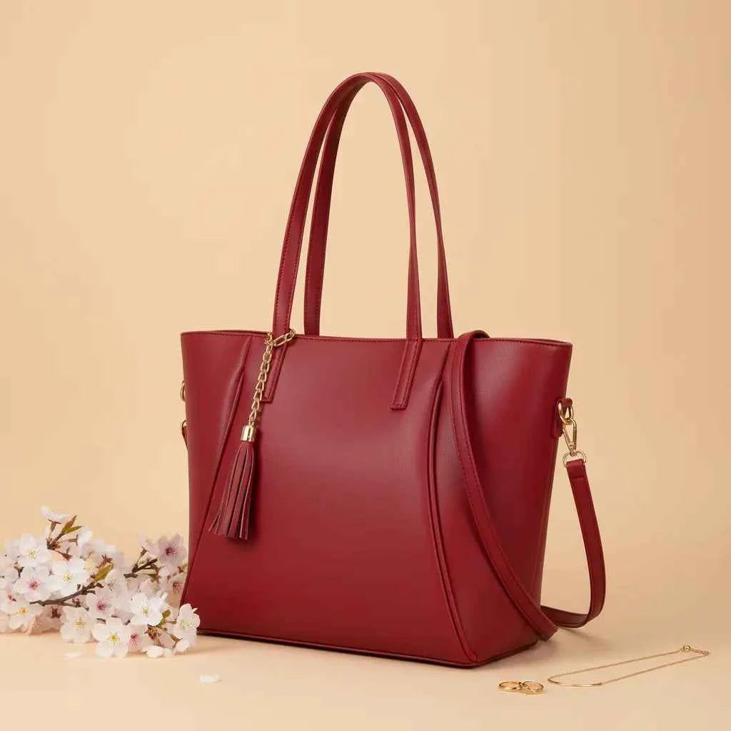 Zarya Maroon Tote Bag for Women