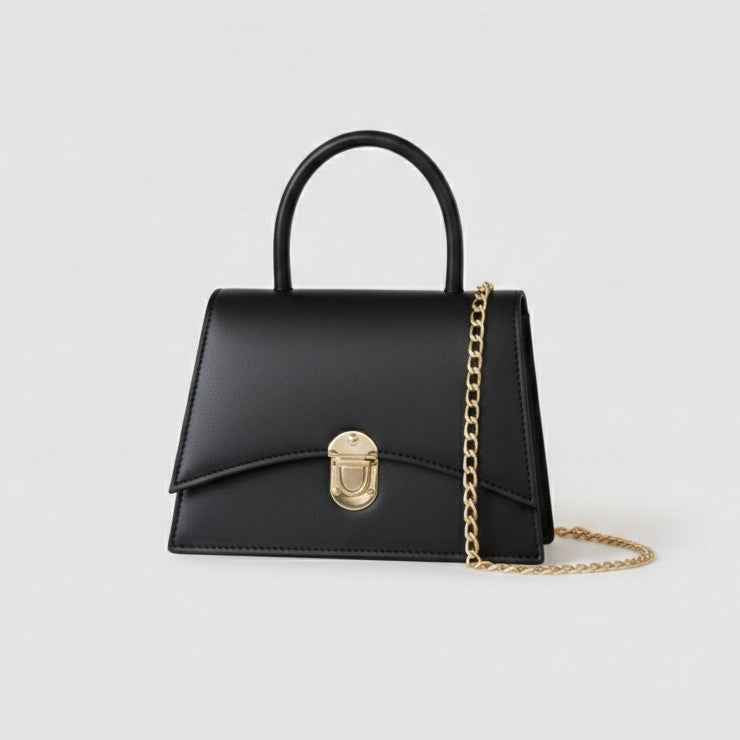 Mira Black Handbag – Elegant Chain Shoulder Bag for Women