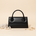 Sienna Grace Top Handle Bag – Elegant Beige Structured Handbag for Women Black