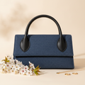 Sienna Grace Top Handle Bag – Elegant Beige Structured Handbag for Women Blue