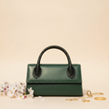 Sienna Grace Top Handle Bag – Elegant Beige Structured Handbag for Women Green