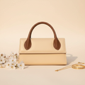 Sienna Grace Top Handle Bag – Elegant Beige Structured Handbag for Women Skin