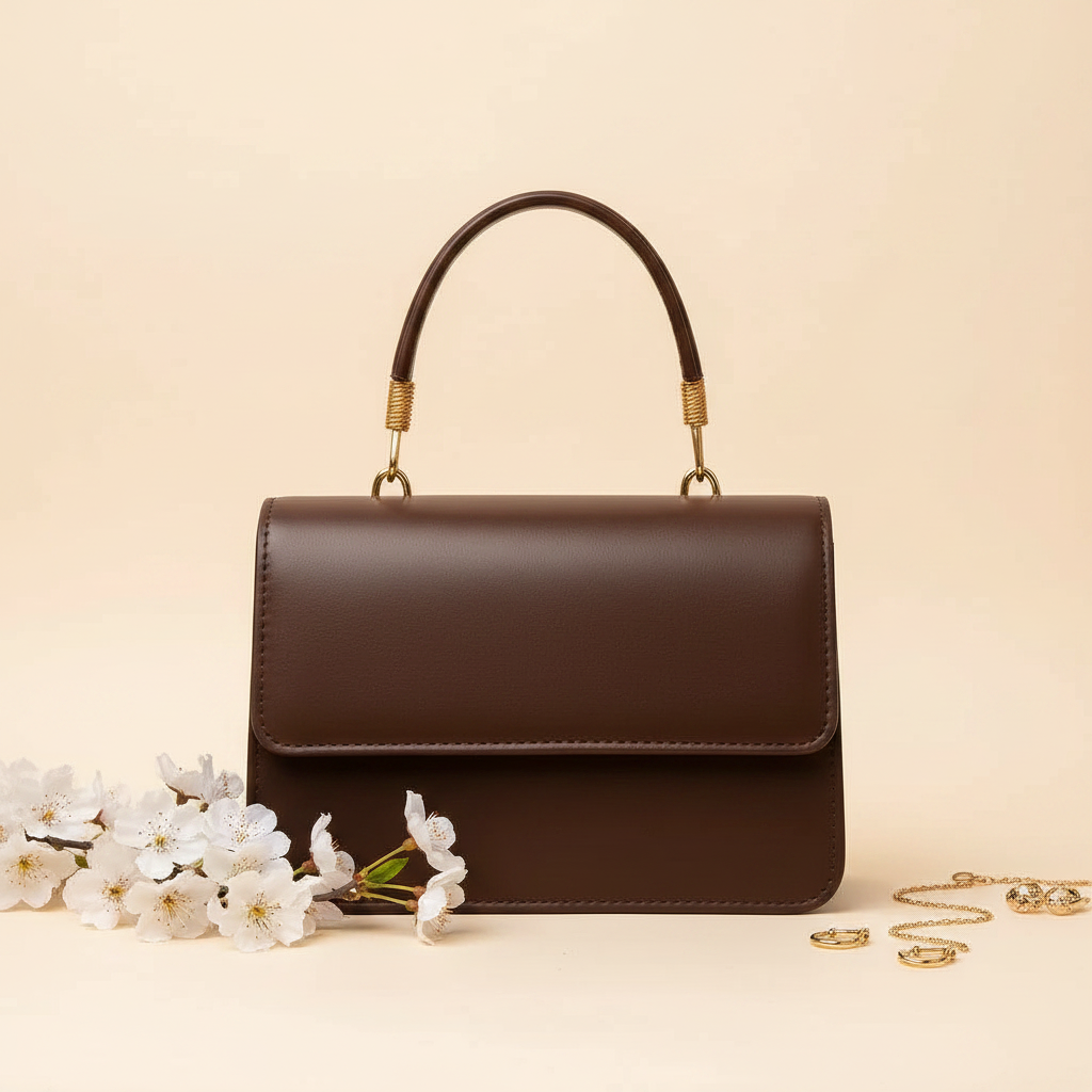 Zyvia Brown PU Leather Handbag for Women – Nayab Khatoon