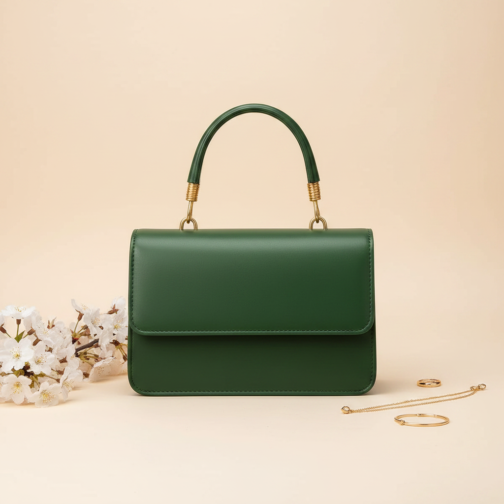 Zyvia Green PU Leather Handbag for Women – Nayab Khatoon